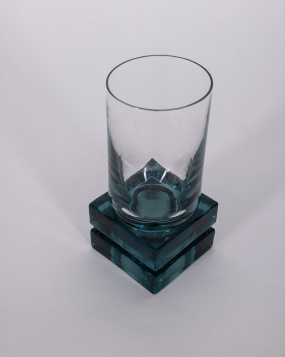 Vintage Italian Blue Crystal Glasses, 1970s, Set of 12 – Glass & Decanter (photo 9 of 9)