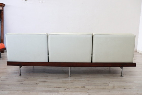 Image 1 of Sofás naranjas y blancos de Saporiti Italia, década de 1960, juego de 2