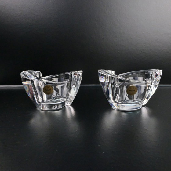 Vintage crystal tealight holders Amalfi, set of 2, Table accessories, Glass, Transparent (photo 6 of 7)
