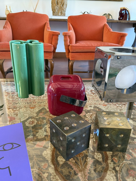 Image 1 of Secchiello per il ghiaccio rosso Space Age, Guzzini Italia, circa anni &#39;70