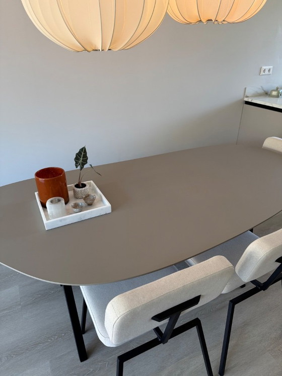 Studio Henk Slim X-Type Dining Table with Bench and Chairs – Dining set, Metal (photo 5 of 8)