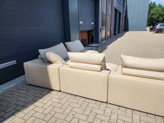 Image 1 of Flexform - Groundpiece hoekbank in beige stof by Antonio Citterio