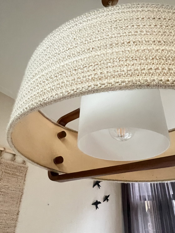 Image 1 of Hermosa lámpara colgante de teca ajustable de diseño escandinavo