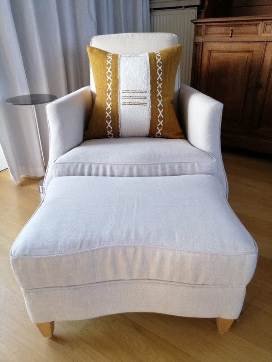 Image 1 of Donghia Easy chair met Ottoman/poef, model Rodrigo