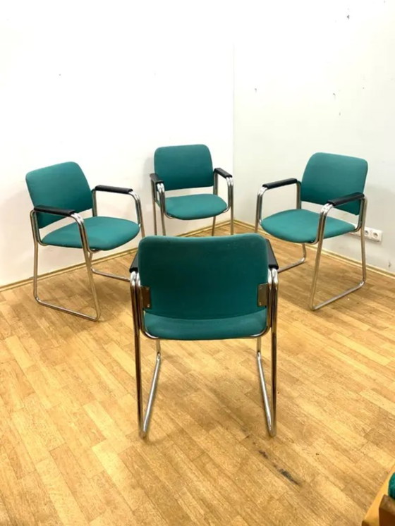 Image 1 of Retro fauteuils met armleuningen, jaren 70-80, Tsjechoslowakije (set van 4)