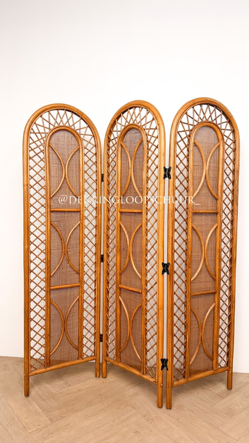 Vintage Rattan Room Screen Room Divider – kamerschermen, Bamboo, Wicker