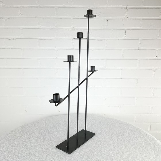 Image 1 of Vintage XL kandelaar metaal 5 arms jaren 90
