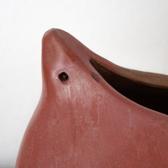 Image 1 of Abstract Terracotta Owl Vase
