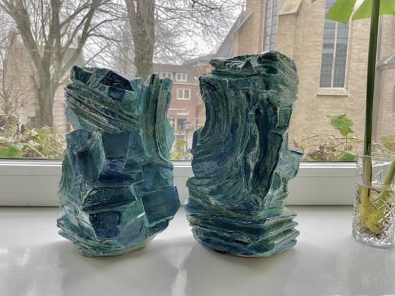 Image 1 of Heavy ceramic vase two halves