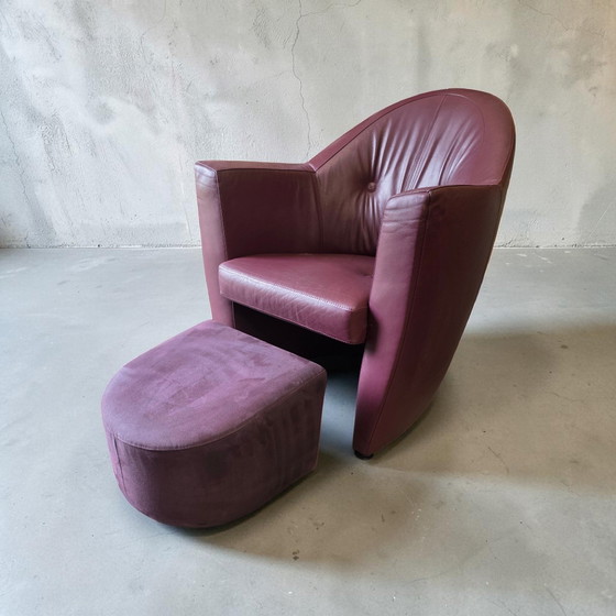 Image 1 of Divano Leolux a 3 posti, 2 poltrone e pouf