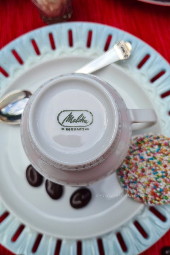 Image 1 of Melitta Germania 5x piatti-tazza in porcellana bianca (10)