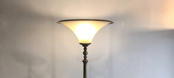 ✨💎 Rare Vintage Postmodern Gilded Brass Floor Light – 3 Saucers – 183 Cm 💎 ✨ (photo 4 of 20)