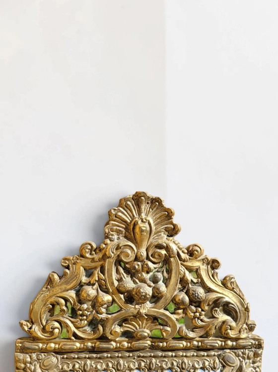 Mirror with brass repoussé frame, Louis XIV style – Wood, Glass, Rococo (photo 3 of 6)