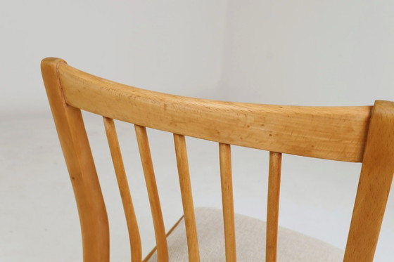 Image 1 of Sedie da pranzo scandinave con motivo a spina di pesce, set da 4 pezzi