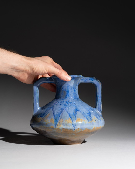 Image 1 of Pierrefonds Jugendstil-Kristallvase, frühes Art Deco, Frankreich, ca. 1910er–1920er Jahre 