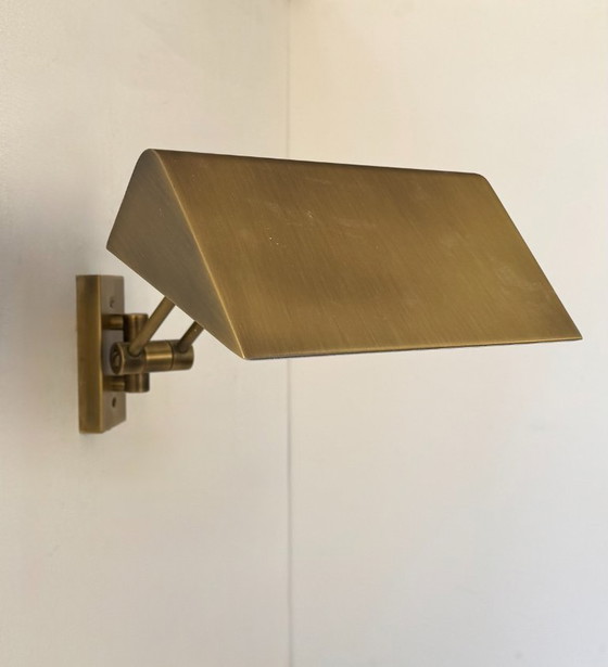 Image 1 of Lampada da parete vintage regolabile, ottone spazzolato, Francia, 1970
