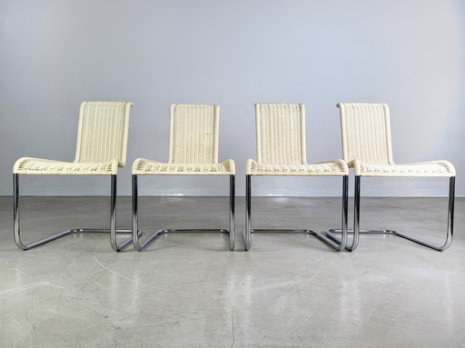 Original set of 4 Tecta cantilever chairs B20 Jean Prouvé cantilever chair