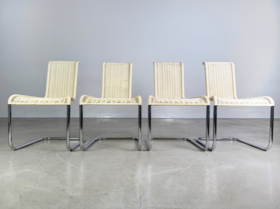 Image 1 of Set originale di 4 sedie a sbalzo Tecta B20 Sedie a sbalzo Jean Prouvé