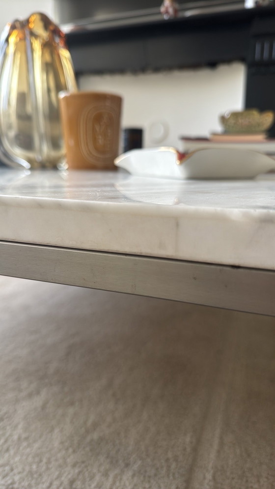 Image 1 of White Marble Square Coffee Table