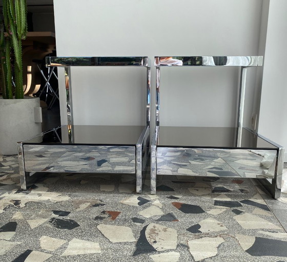 Pair of Vintage Bedside Tables – Chrome, Other (photo 7 of 12)