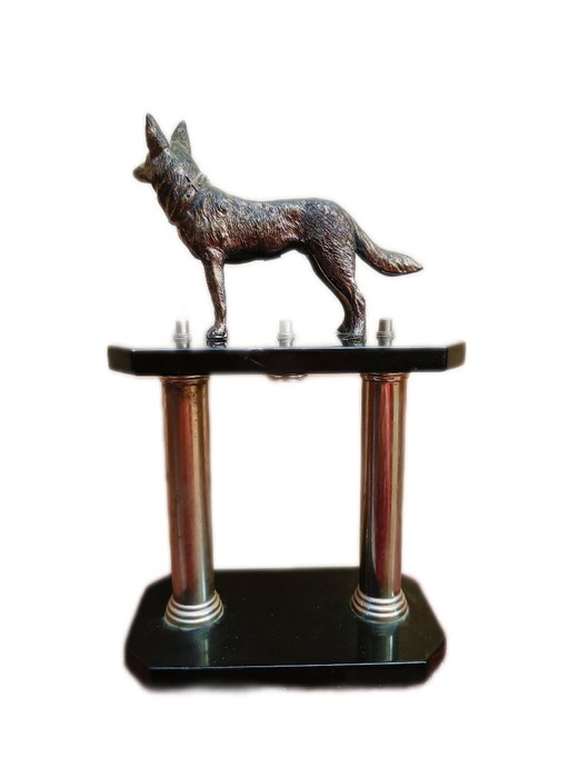 Sculpture originale de berger allemand des années 30 Art déco