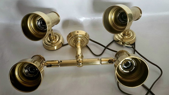 Image 1 of OMI Leuchten Lot von 4 Scheinwerfern | Messing | Hollywood Regency ca. 1970 | Original