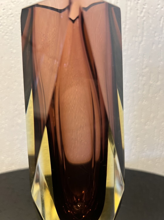 Mid-Century Murano faceted Sommerso glass vase (Luigi Mandruzzato) (photo 11 of 12)