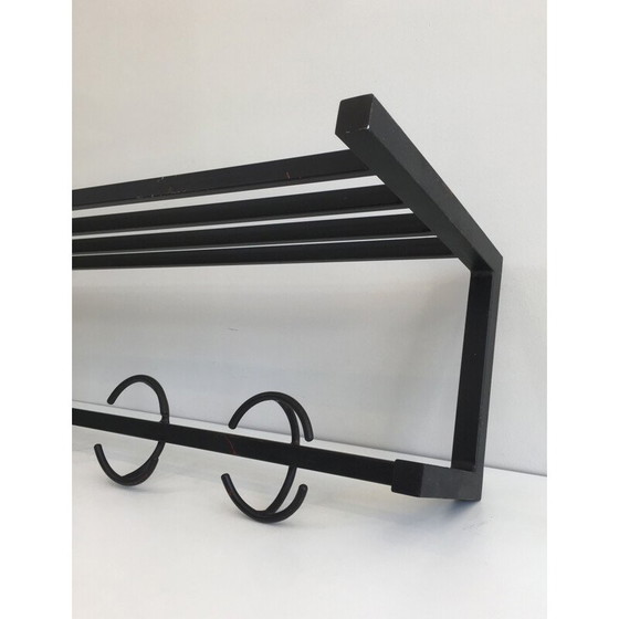 Image 1 of Vintage Blackened Metal Coat Rack, 1950