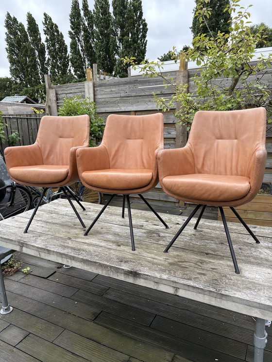 Image 1 of Esszimmerstuhl cognac Leder/Drehung WK722