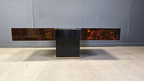 Image 1 of Vintage hidden bar coffee table by Eric Maville and Jean Claude Mahey, 1970s 