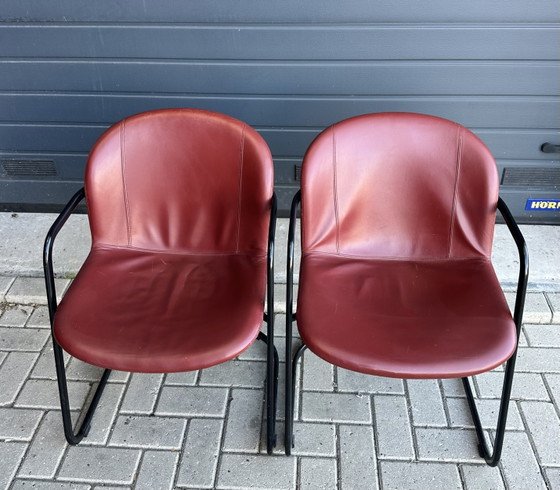 6x Gastone Rinaldi Design Sedie da pranzo – Gaston Rinaldi, Leather, Metal (photo 10 of 15)