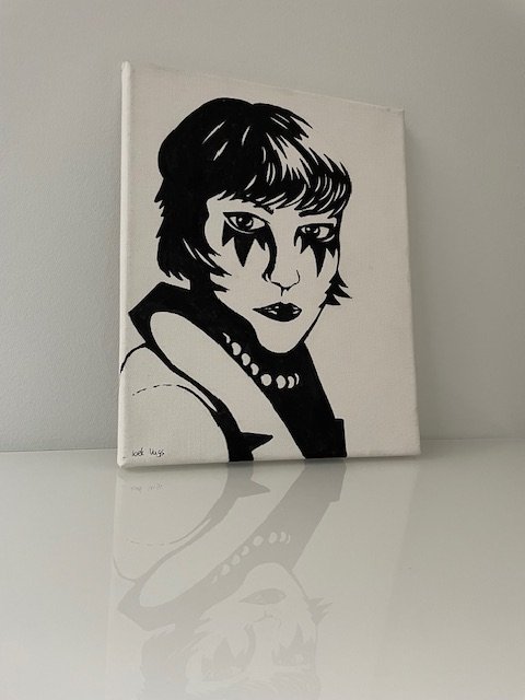 Image 1 of Loek Vugs - Expressive & Iconic Portrait on Canvas | 24 x 30 cm