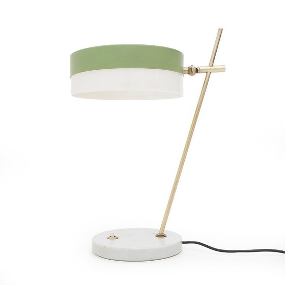Image 1 of Marble and brass table lamp by Stilux, 1950s