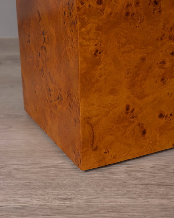 Tavolino vintage in radica e vetro, design italiano anni '70 – Tavolini, Legno (photo 6 of 10)