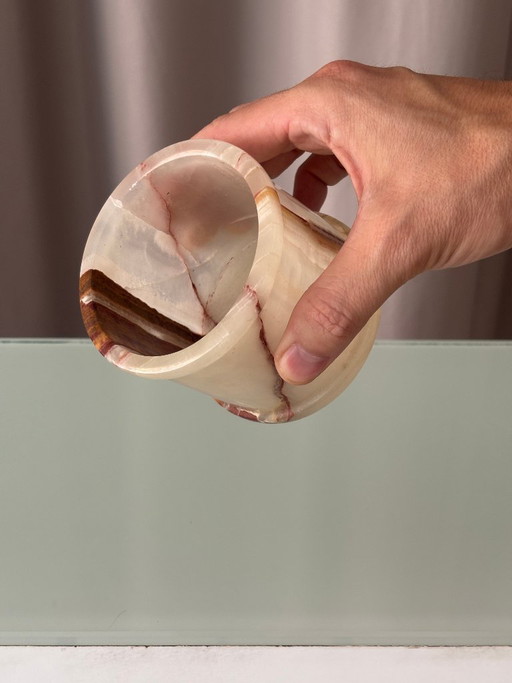 Vintage Onyx Cachepot / Pennenhouder – decoratieve objecten, Stone (photo 2 of 7)