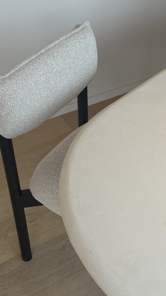 Image 1 of 6 sedie da pranzo di design in bouclé – come nuove – stile giapponese/scandinavo
