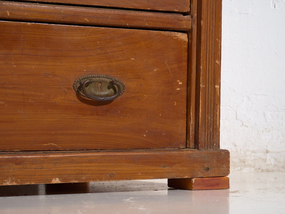 Antique Central European four-drawer chest of drawers – Central Europe, circa 1910 – Wood, Brass, Rustic (photo 15 of 40)