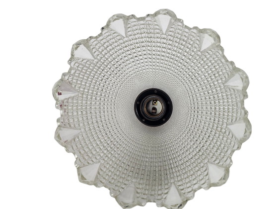 Image 1 of Erco Leuchten - Germany - pendant lamp - holophane style - Space Age - crystal - 70's