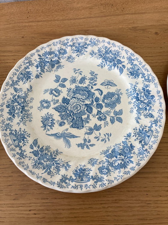 Image 1 of 4 platos antiguos azules