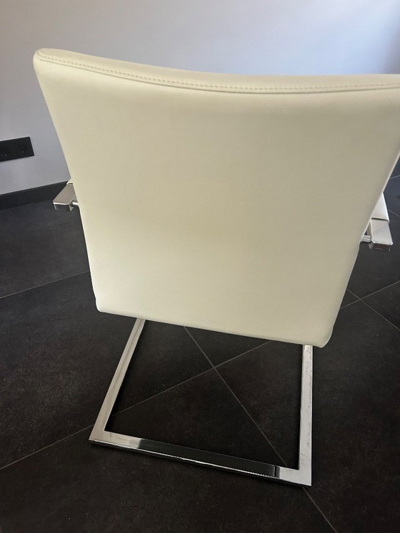6 Leather Hülsta Cantilever Dining Chairs – Chrome (photo 3 of 5)