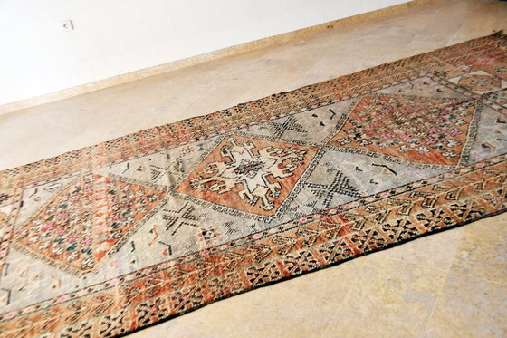Image 1 of Tapis marocain vintage pastel Zemmour - 400 x 186 cm