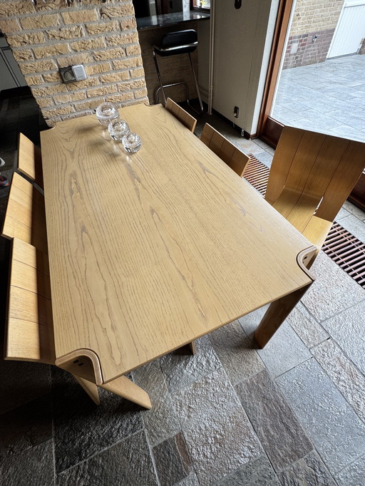 6 sedie Gijs Bekker Strip + tavolo da pranzo Strip