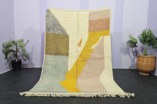 Traditional handmade natural wool rug, size 2/3 m