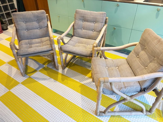 Image 1 of Kettal Barcelona Faux Bamboe Tuinstoelen (3 stuks)