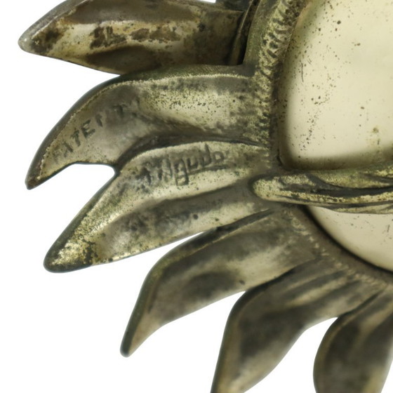 Image 1 of Grote Zonnebloem Asbak Verzilverd Brons S. Agudo