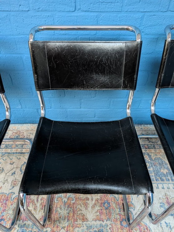 Image 1 of 6 sedie a slitta vintage S33, Mart Stam per Thonet, anni '60