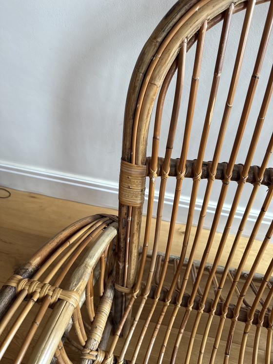 Image 1 of rotan comfortabele fauteuil, vintage retro, Rohé Noordwo