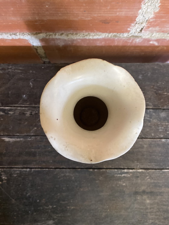 Image 1 of Vase Ancien Marius GIUGE Fat Lava Céramique Écumes Gris & Blanc Vintage #D384