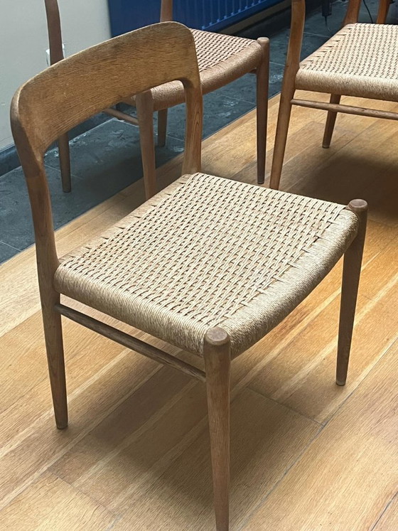 6 Deense Designstoelen Møller, Model 75 – Eetkamerstoelen, Wood (photo 4 of 5)