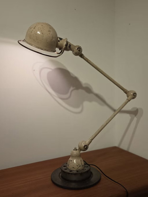 Jean-Louis Domecq, Lampada Jieldé industriale beige, Anni '50, Jielde, Lampade da tavolo, Metallo (foto 3 di 23)